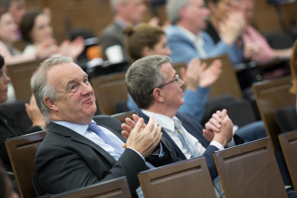Harrison Photography & Media Ltd covering CGAI Speaking Up conference in Chartered Accountants Ireland on Pearse Street. Conference detail of audience member clapping.