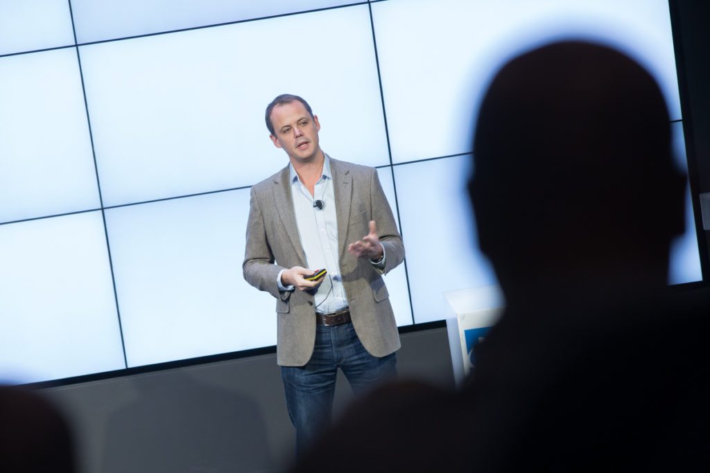 Ashley Friedlein, President of Centaur Media and Founder of eConsultancy addressing the CMO Summit in the Google Foundry Dublin