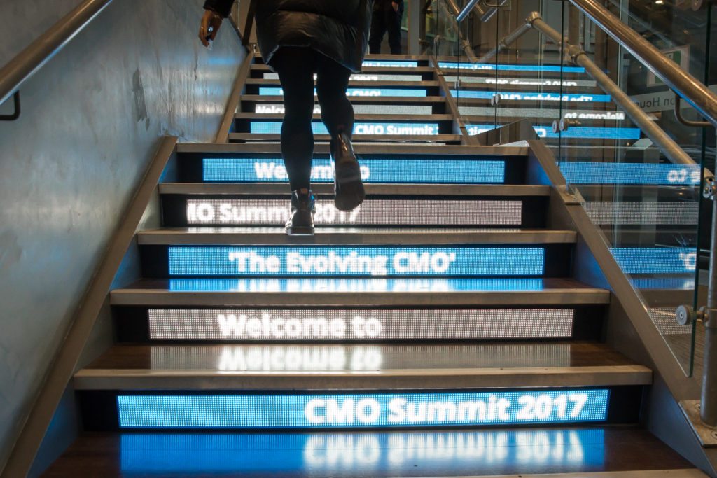 Google Foundry Dublin LED steps ready for MII CMO Summit 2017